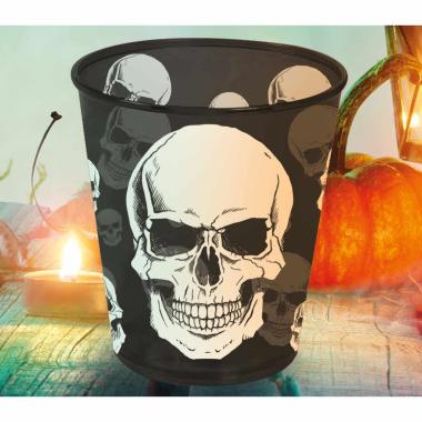 Bicchiere Halloween PVC Nero con Teschio cm.10 | Guirca