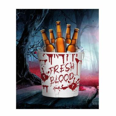 Secchiello Halloween Metallo con Impronte Insanguinate cm.19x23 | Guirca