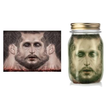 Testa Mozzata Imbalsamata in Barattolo cm.18x18x27 | Guirca