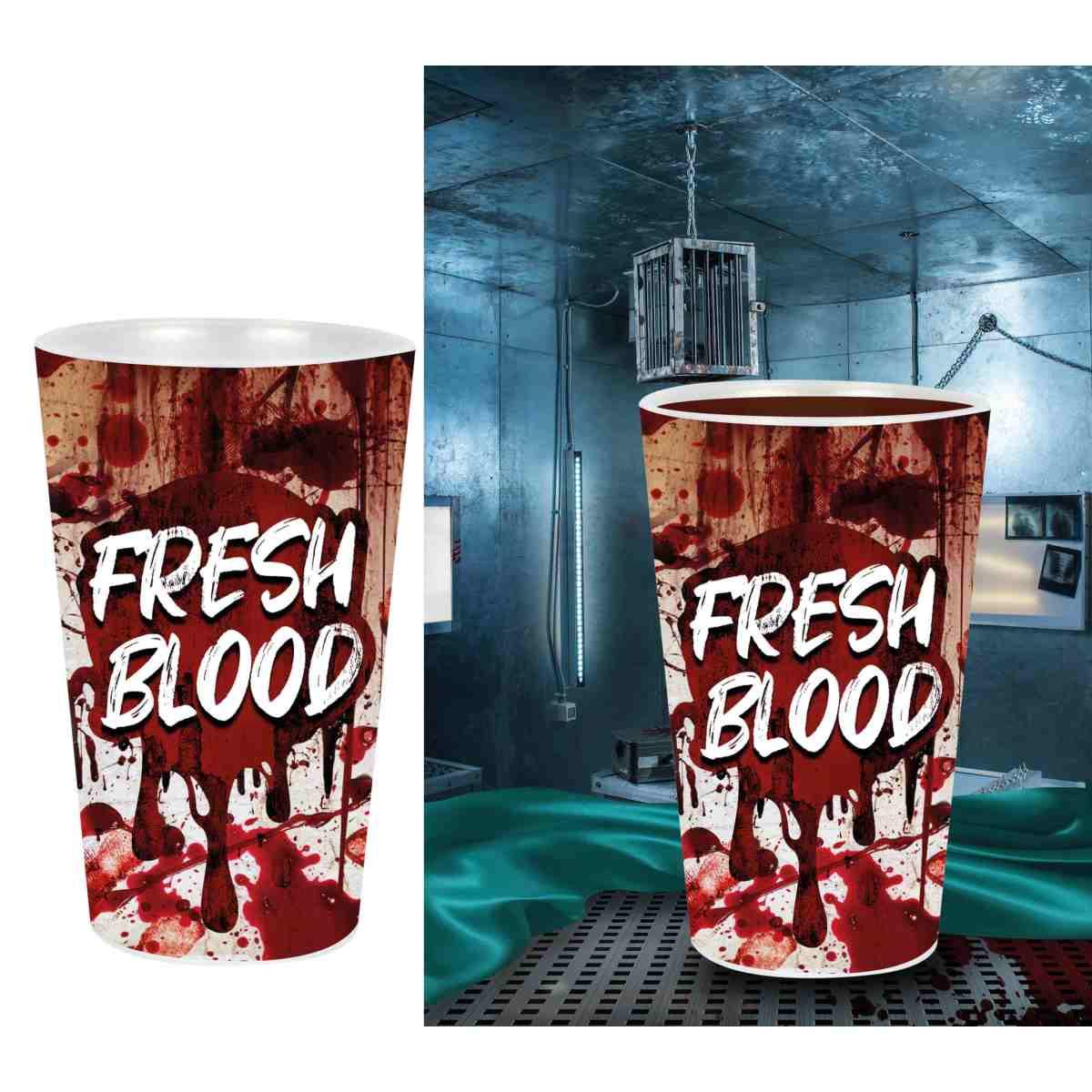 Bicchiere Halloween PVC Insanguinato con Scritta cm.16 | Guirca