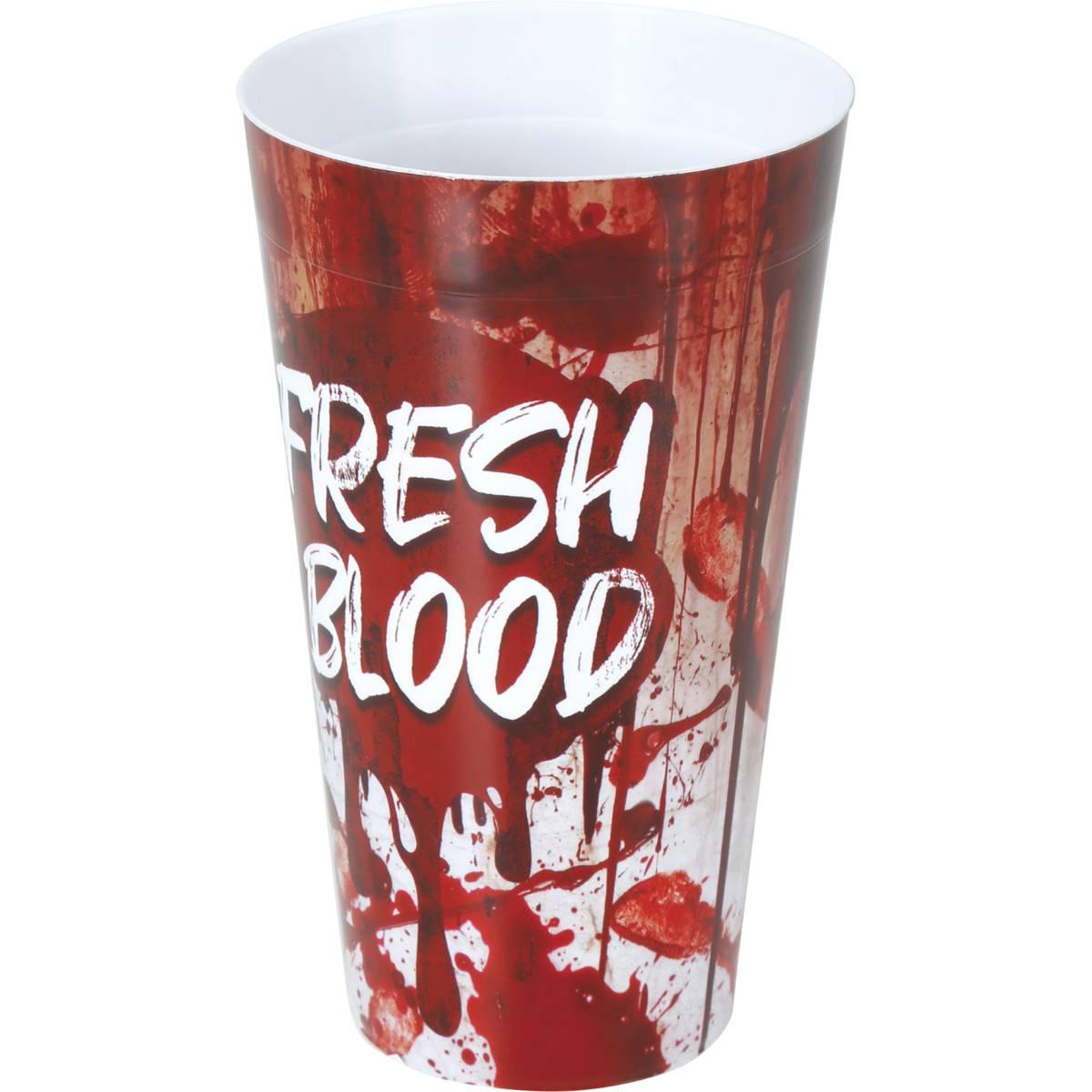 Bicchiere Halloween PVC Insanguinato con Scritta cm.16 | Guirca