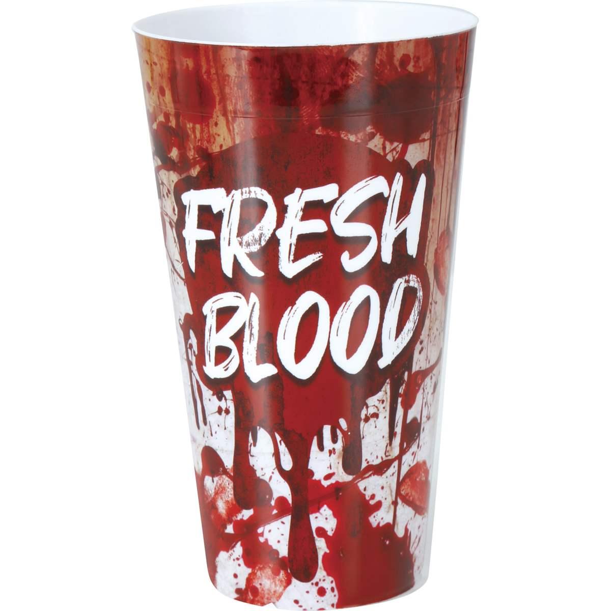 Bicchiere Halloween PVC Insanguinato con Scritta cm.16 | Guirca