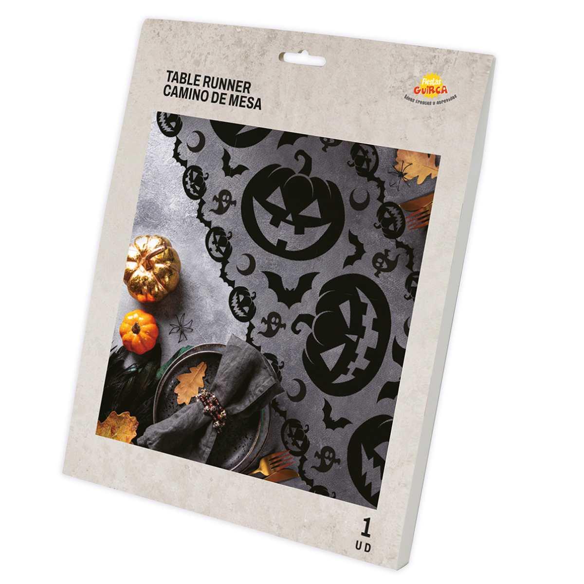 Runner Halloween Nero con Zucche cm.45x200 | Guirca