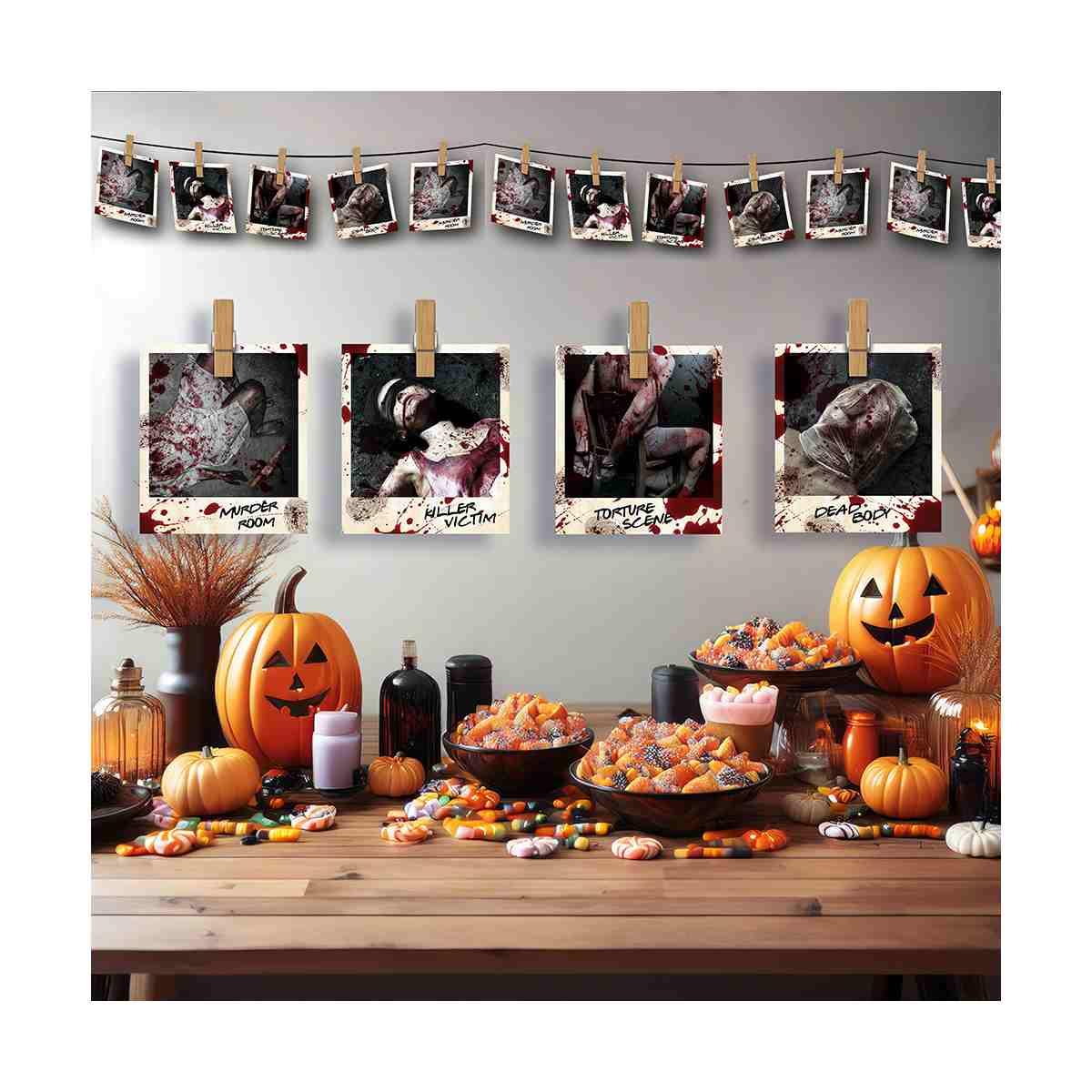 Festone Halloween con Foto Scena Crimine cm.270 | Guirca
