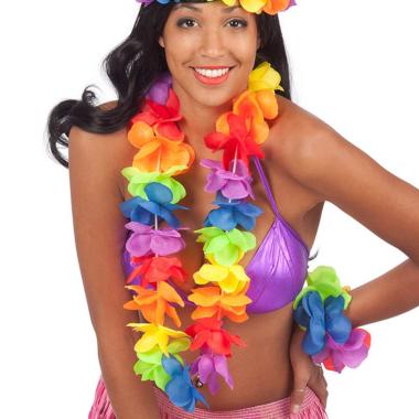 Collana Hawaii Fiori in Tessuto Multicolor |Carnival Toys