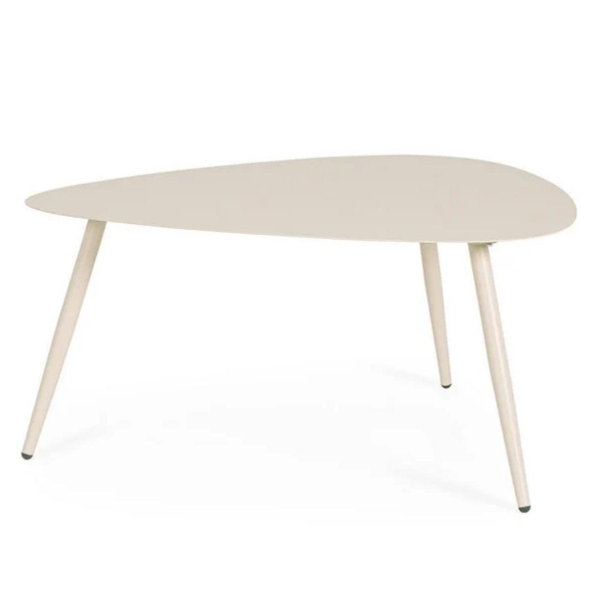 Tavolo Metallo Yvonne Sagomato Beige cm.77x73x35