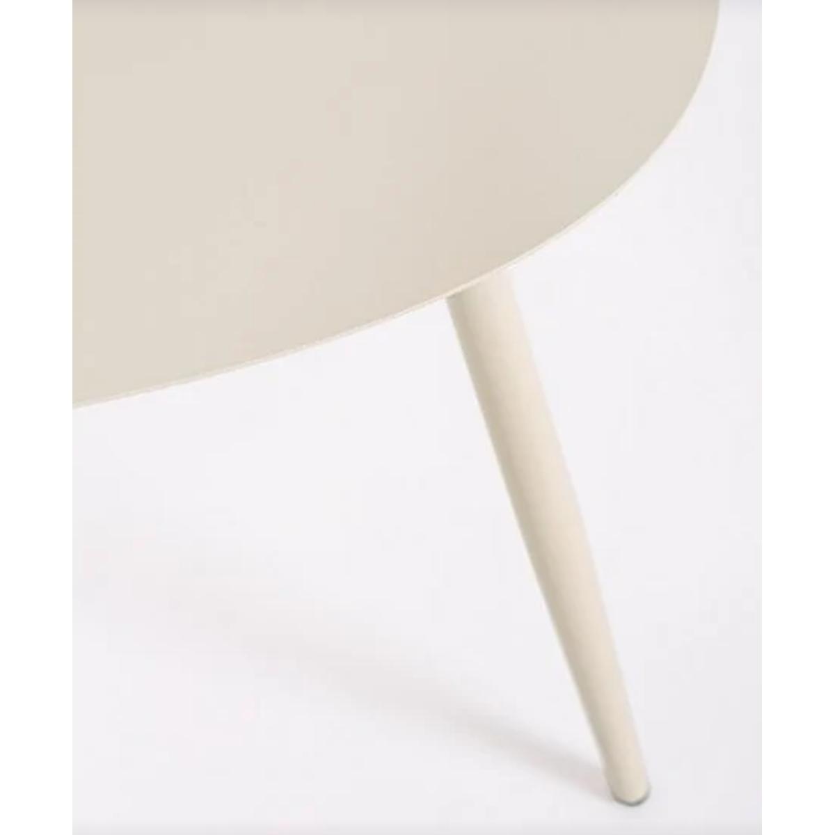 Tavolo Metallo Yvonne Sagomato Beige cm.77x73x35