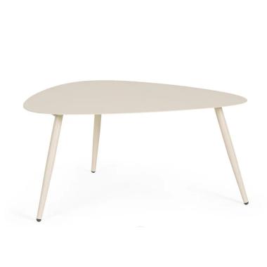 Tavolo Metallo Yvonne Sagomato Beige cm.77x73x35