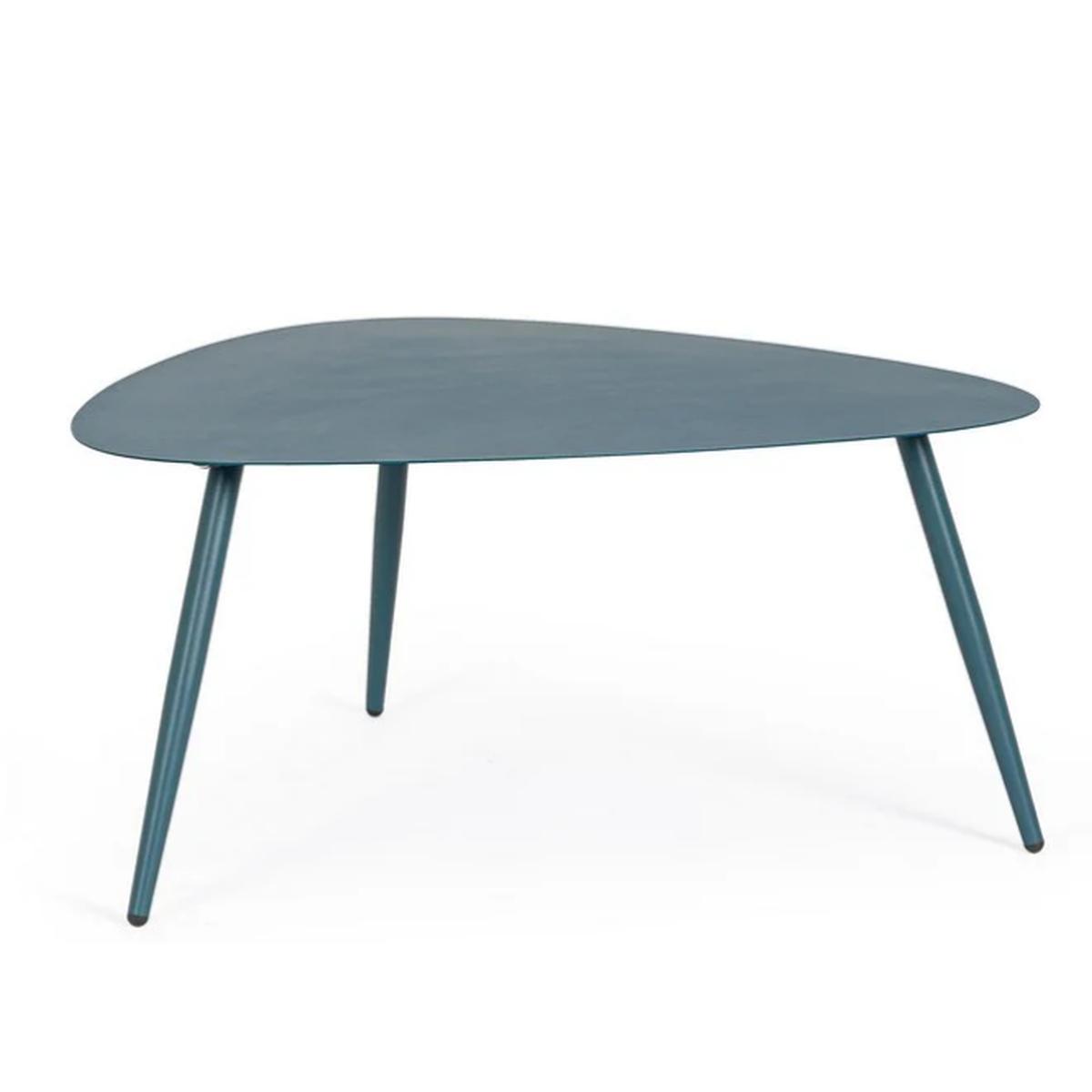 Tavolo Metallo Yvonne Sagomato Ottanio cm.77x73x35