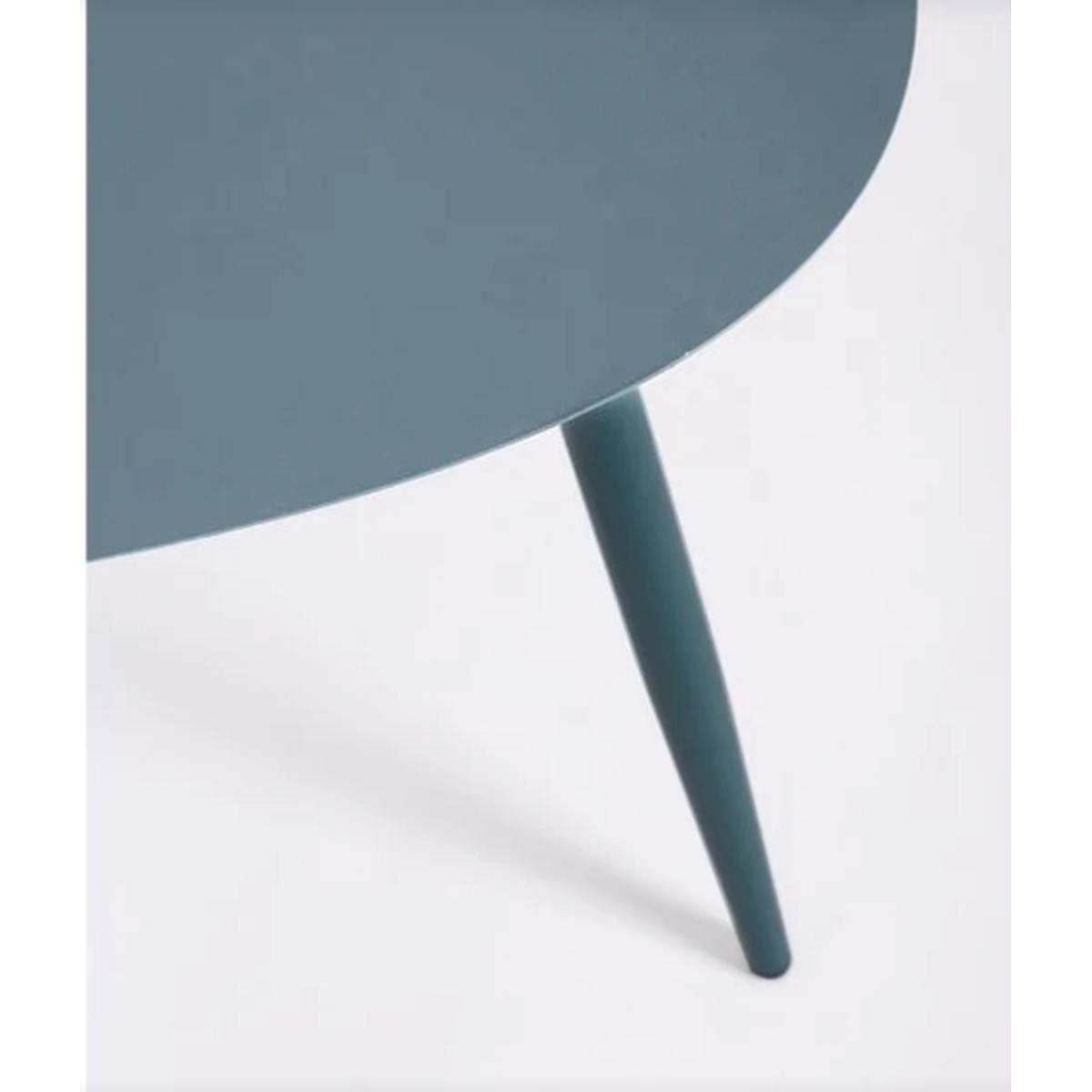 Tavolo Metallo Yvonne Sagomato Ottanio cm.77x73x35