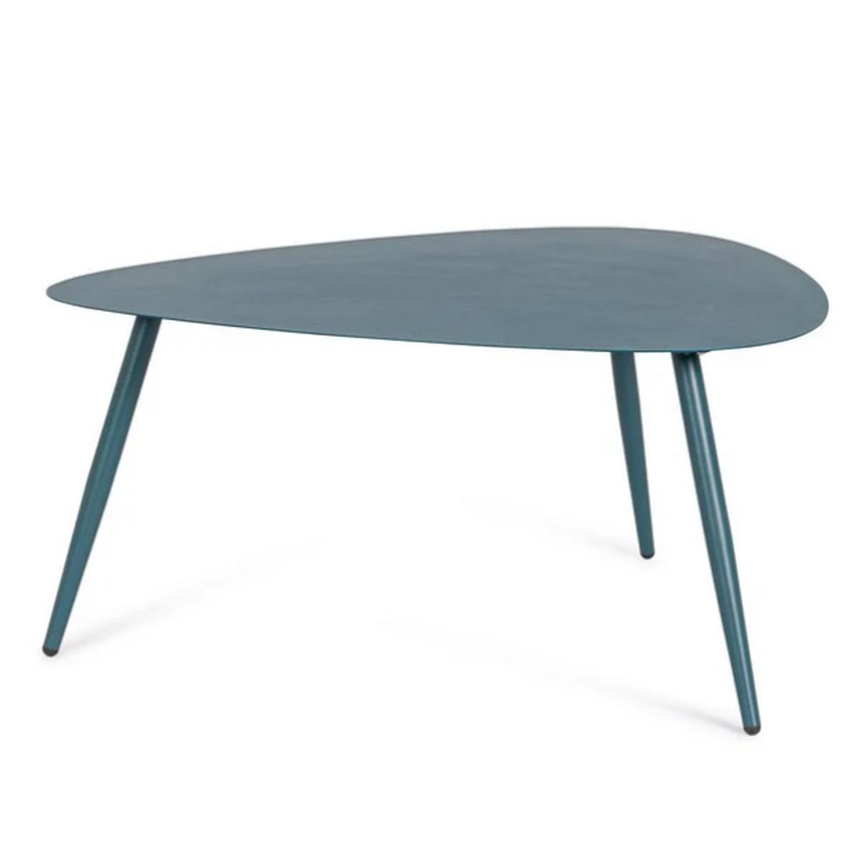 Tavolo Metallo Yvonne Sagomato Ottanio cm.77x73x35