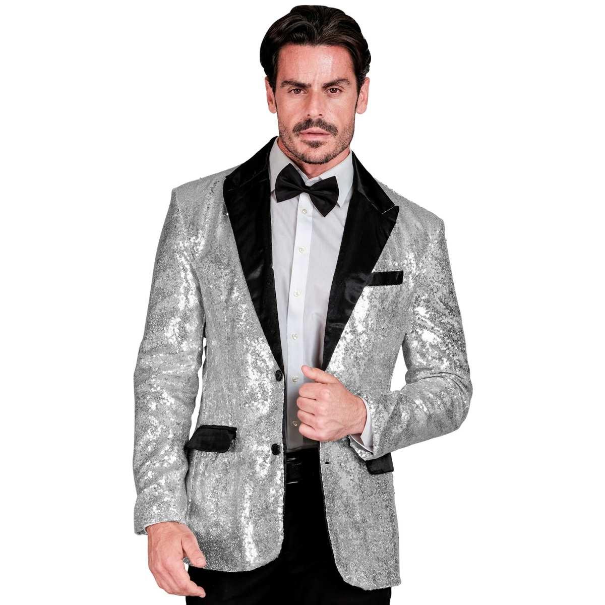 Giacca Argento Paillettes con Bavero |Widmann