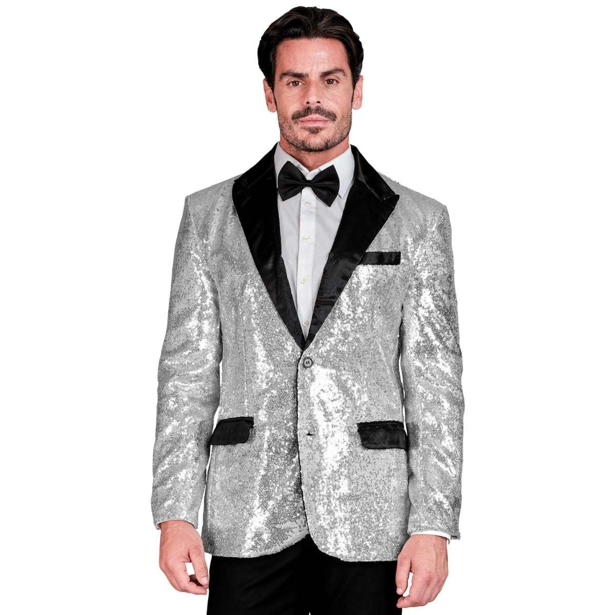 Giacca Argento Paillettes con Bavero |Widmann