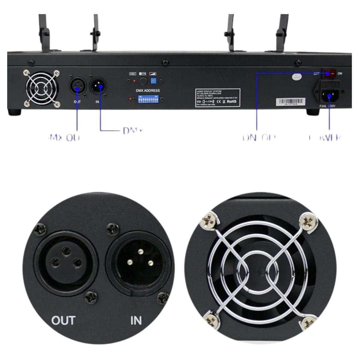 Proiettore Laser Professionale RGBV 4 Teste 560mW | Espa