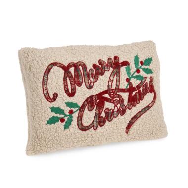 Cuscino Arredo in Tessuto Natale Merry Christmas cm.45x33 |Bizzotto_203