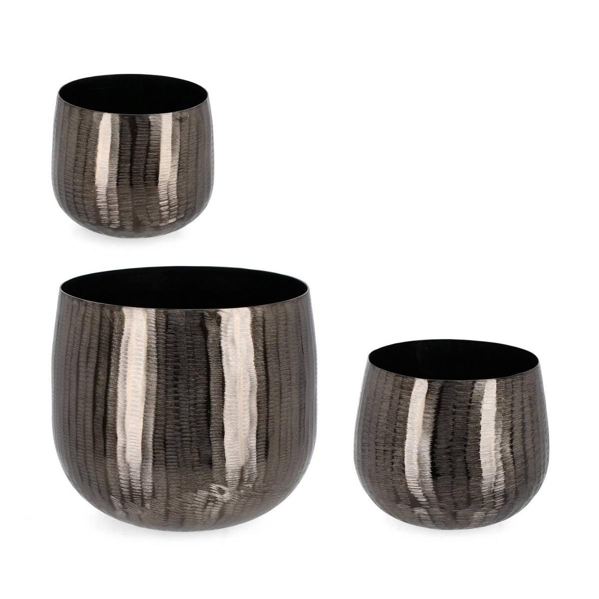 Portavaso Metallo Chisel To Antracite cm.29x25 |Bizzotto_300