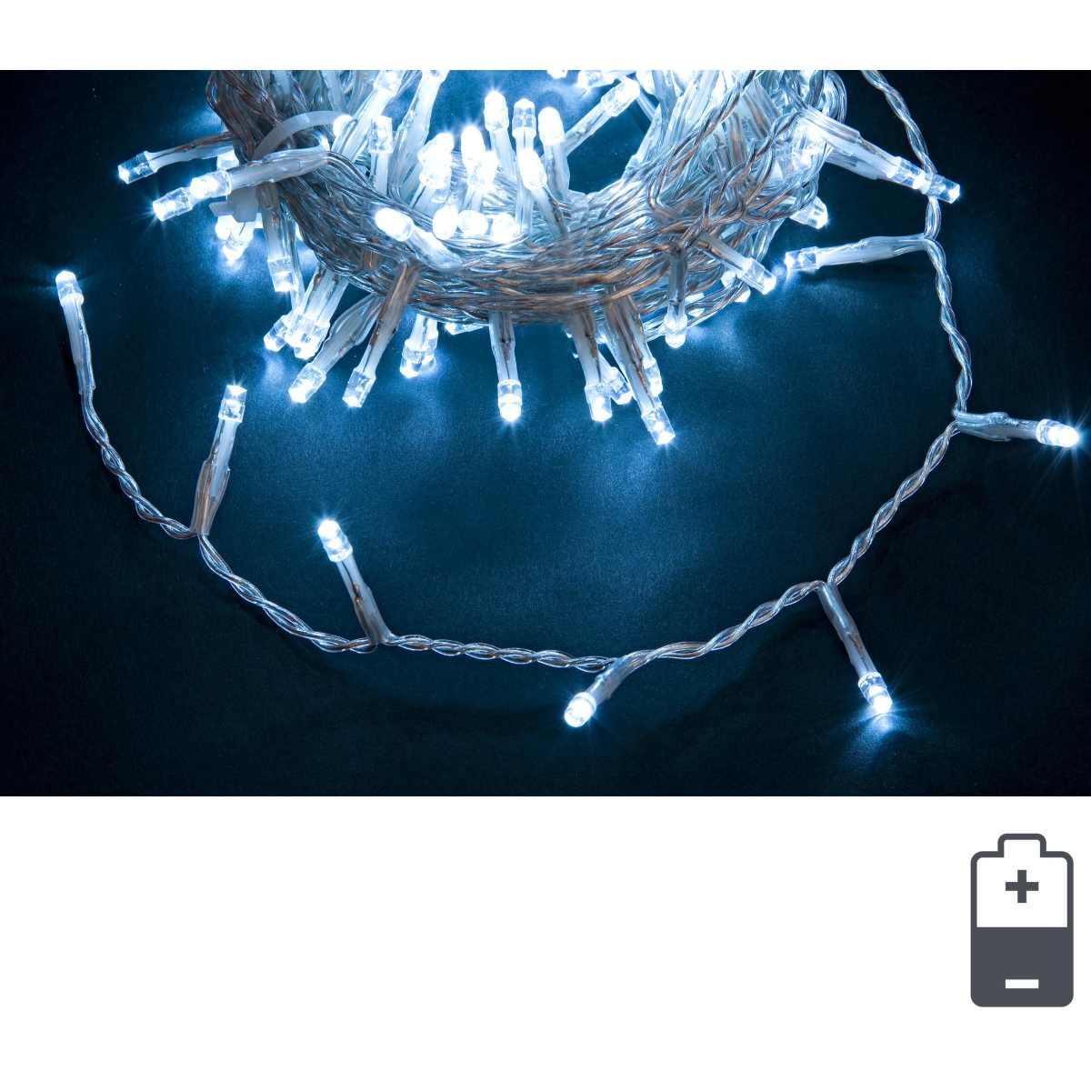 Luci Natale Esterno Batteria LED 48 Bianco Freddo mt.5 |Bizzotto_751