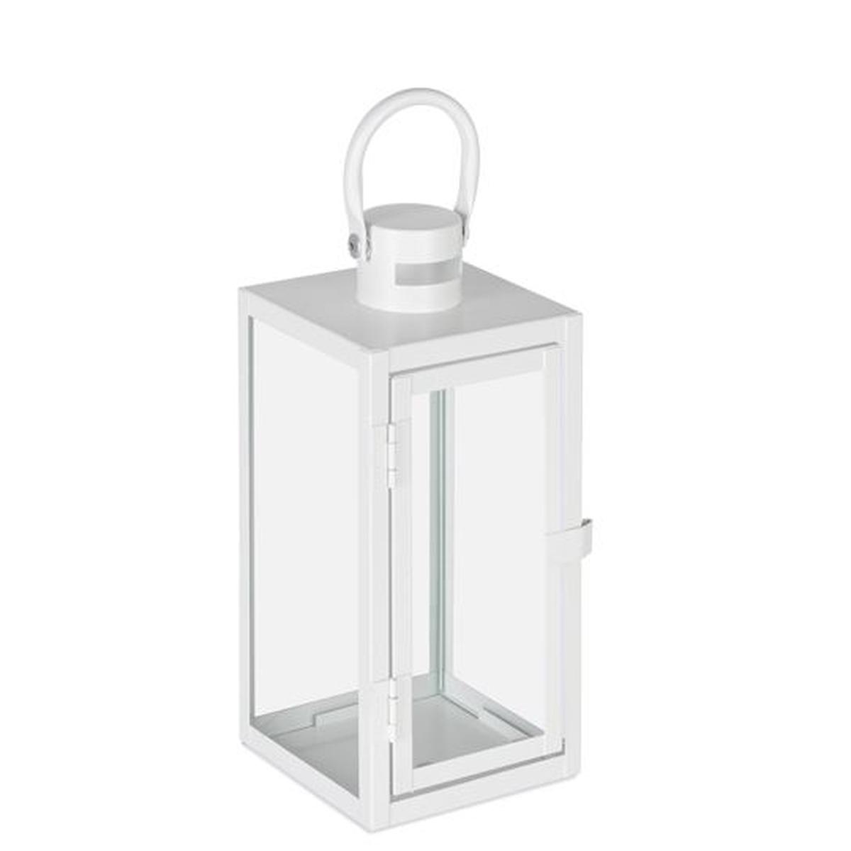 Lanterna Metallo Azenor Bianca cm.10x10x23 |Bizzotto_481