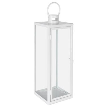 Lanterna Metallo Azenor Bianca cm.18x18x52 |Bizzotto_504