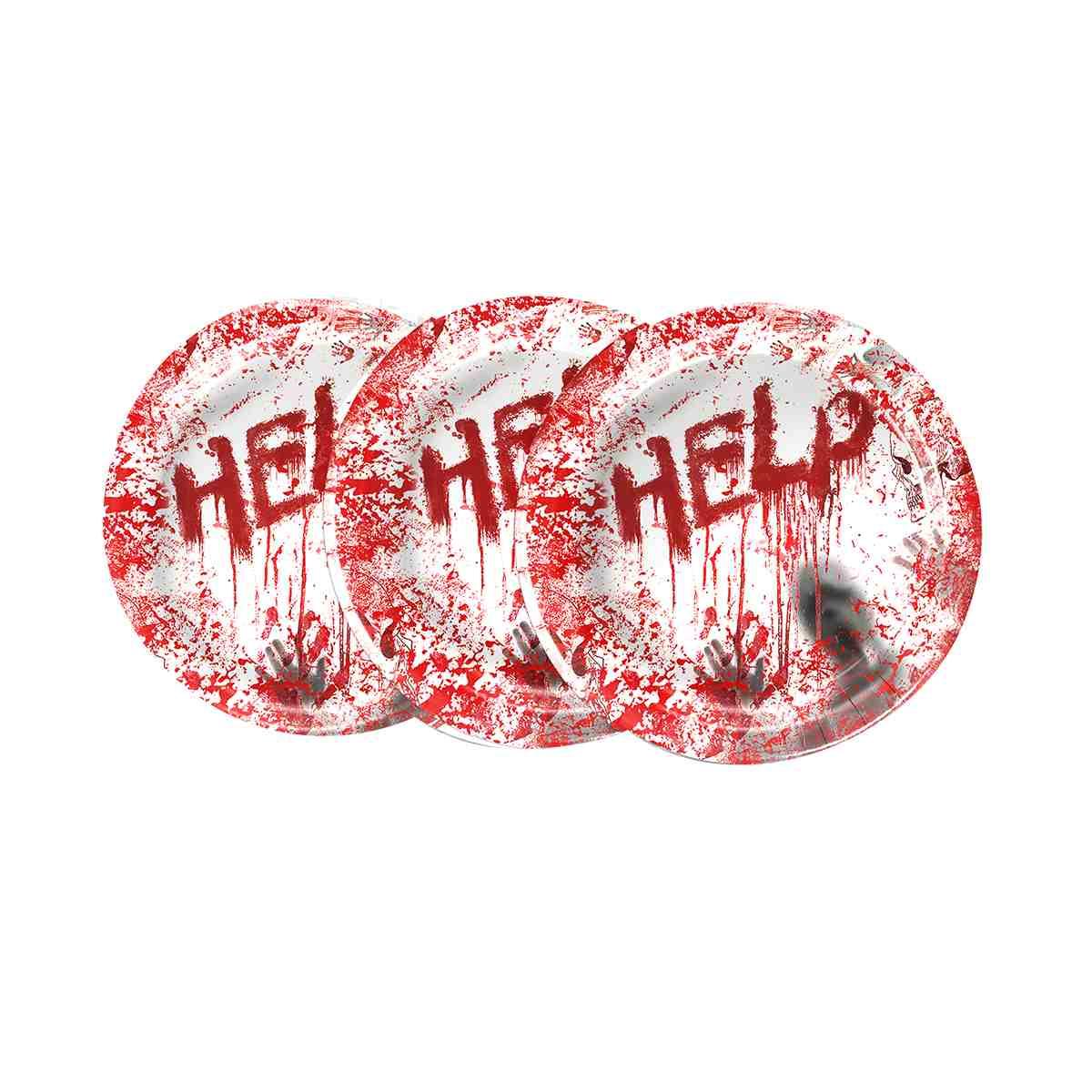 Piatti Halloween cm.Ø23 con Sangue Set pz.8 |Fyasa_022