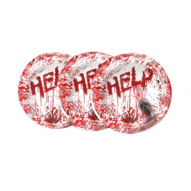 Piatti Halloween cm.Ø23 con Sangue Set pz.8 |Fyasa_022