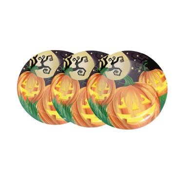 Piatti Halloween cm.Ø23 con Zucche Set pz.8 |Fyasa_964