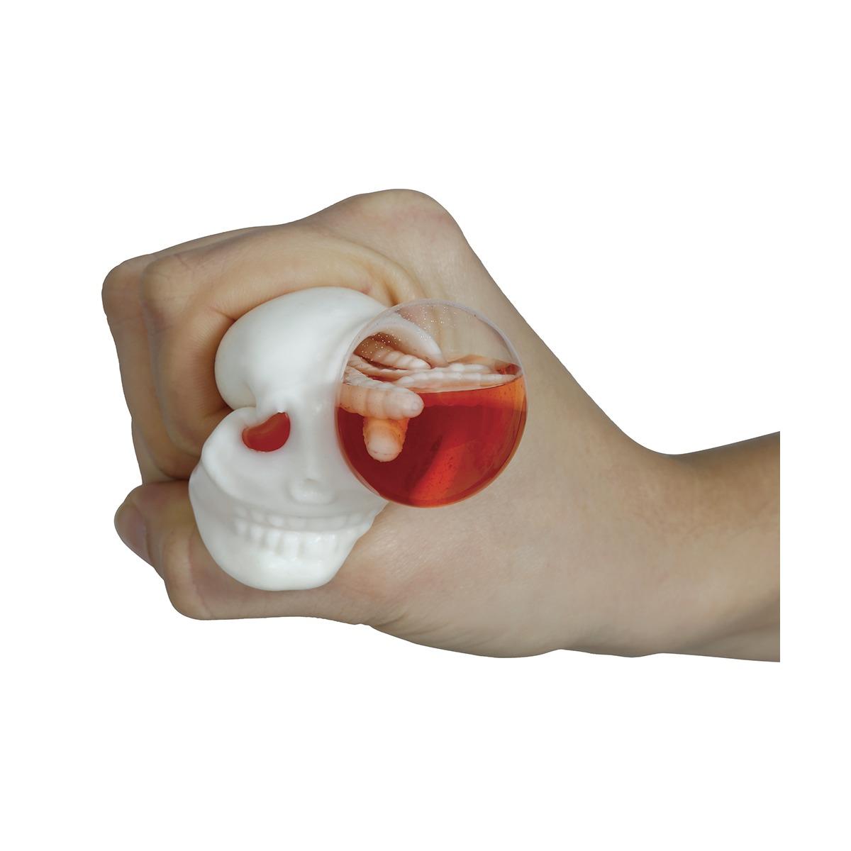 Teschio Antistress con Vermi Colori Assortiti cm.6 |Guirca_838