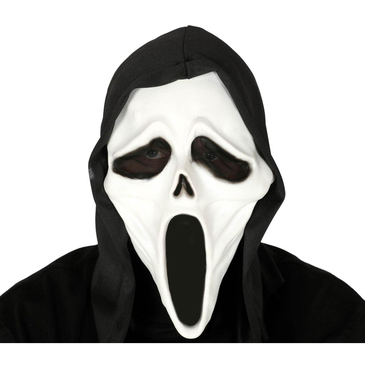 Maschera Viso PVC Horror Scream con Cappuccio |Guirca_759