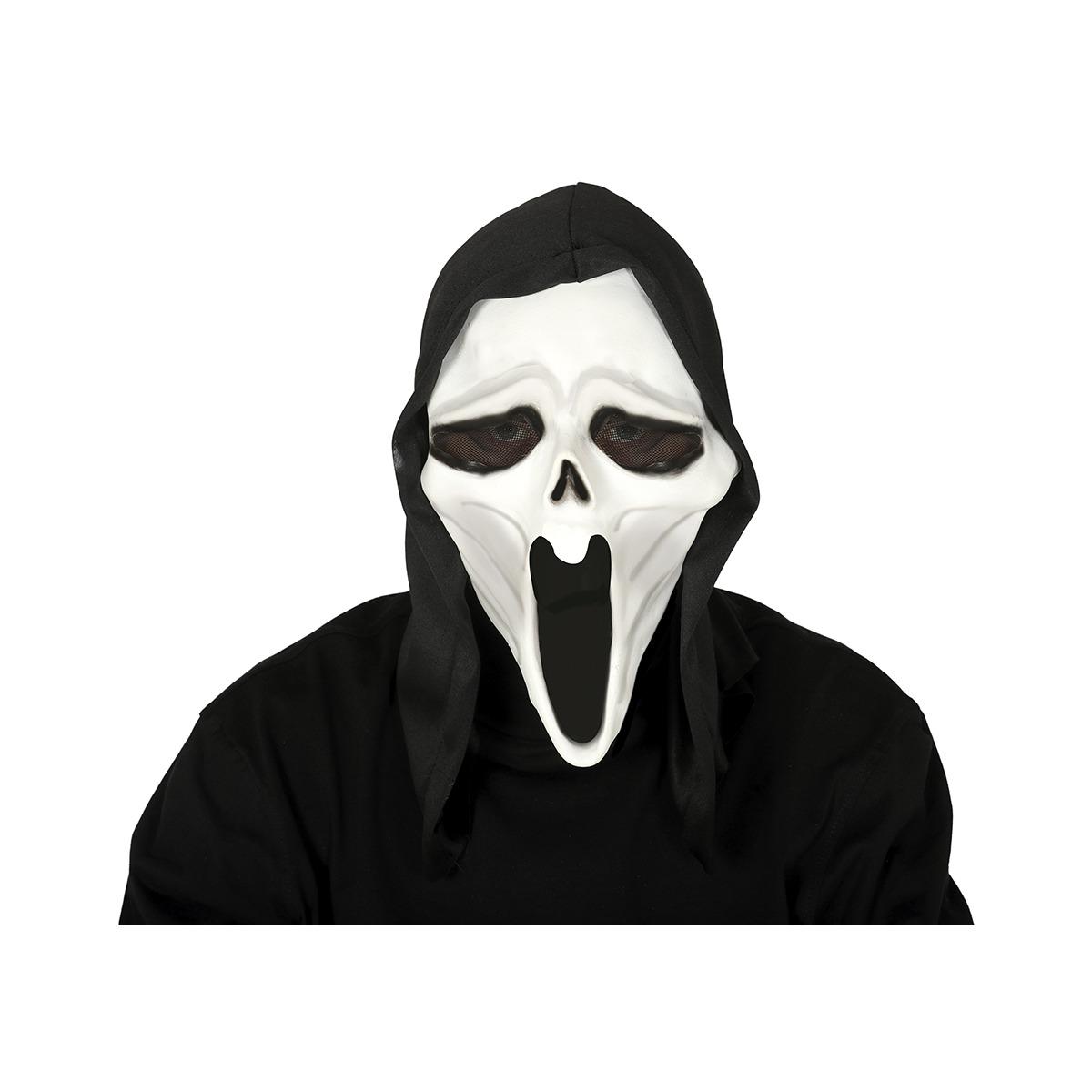 Maschera Viso PVC Horror Scream con Cappuccio |Guirca_759