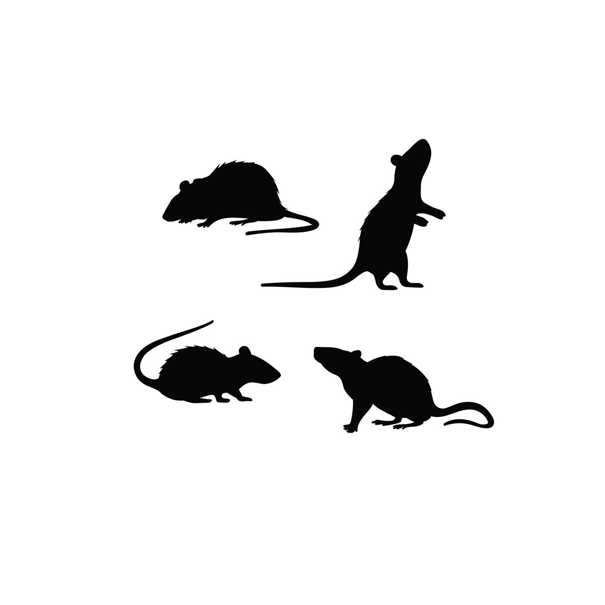 Vetrofania Topi Neri Sagome in Carta Assoriti pz.4 |_849