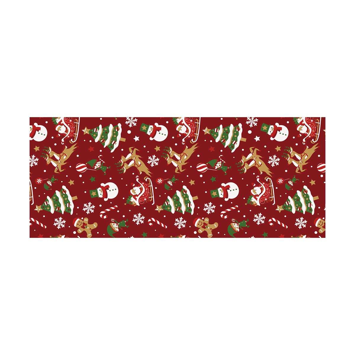 Runner Natalizio cm.28x300 in Tessuto Rosso con Decori |Guirma_224