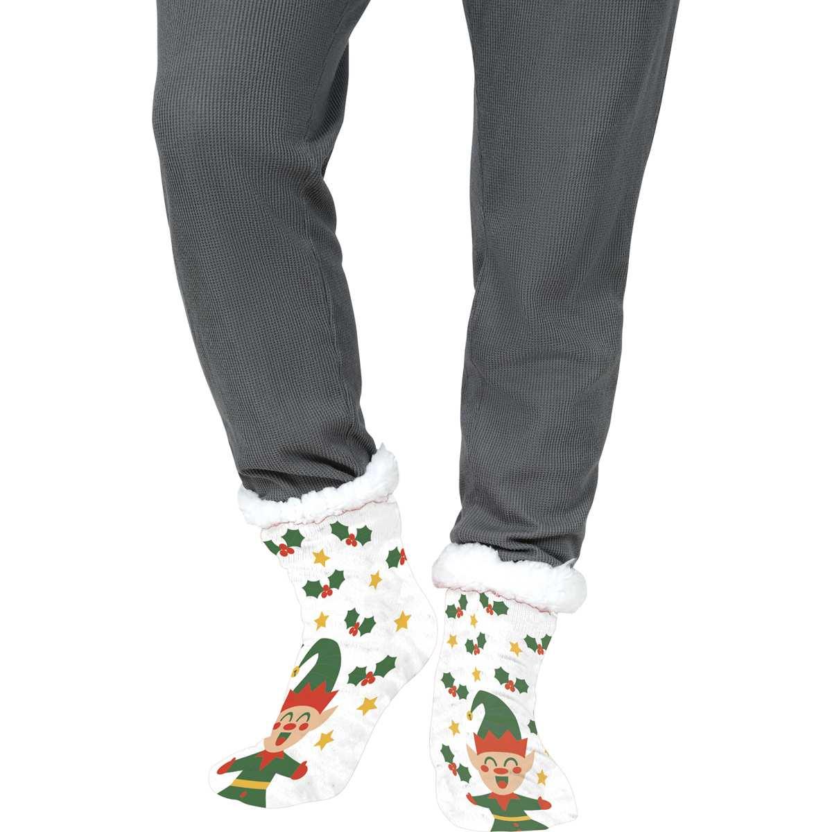 Calzini Natale Termici Bianchi con Elfo |Guirca_318
