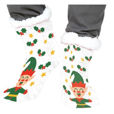 Calzini Natale Termici Bianchi con Elfo |Guirca_318