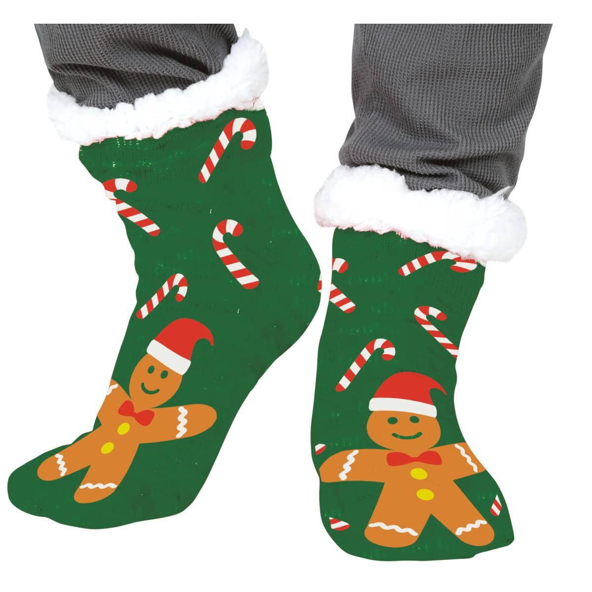 Calzini Natale Termici Verdi con Biscotto |Guirca_325