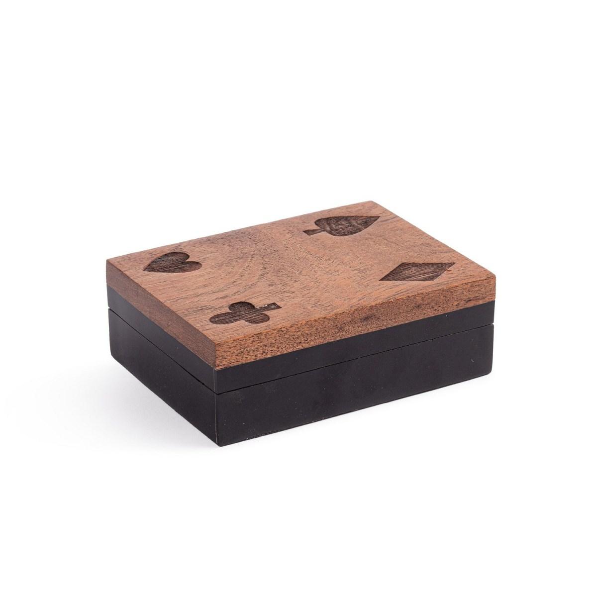 Decorazione Scatola Gioco Legno con Carte cm.12x8,5 |Bizzotto_204