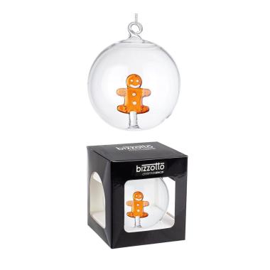 Pallina Natale Vetro cm.8 con Biscotto Pan di Zenzero |Bizzotto_981
