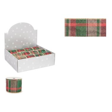 Nastro Regalo Tartan Rosso Verde cm.6,3x500 |Bizzotto_663