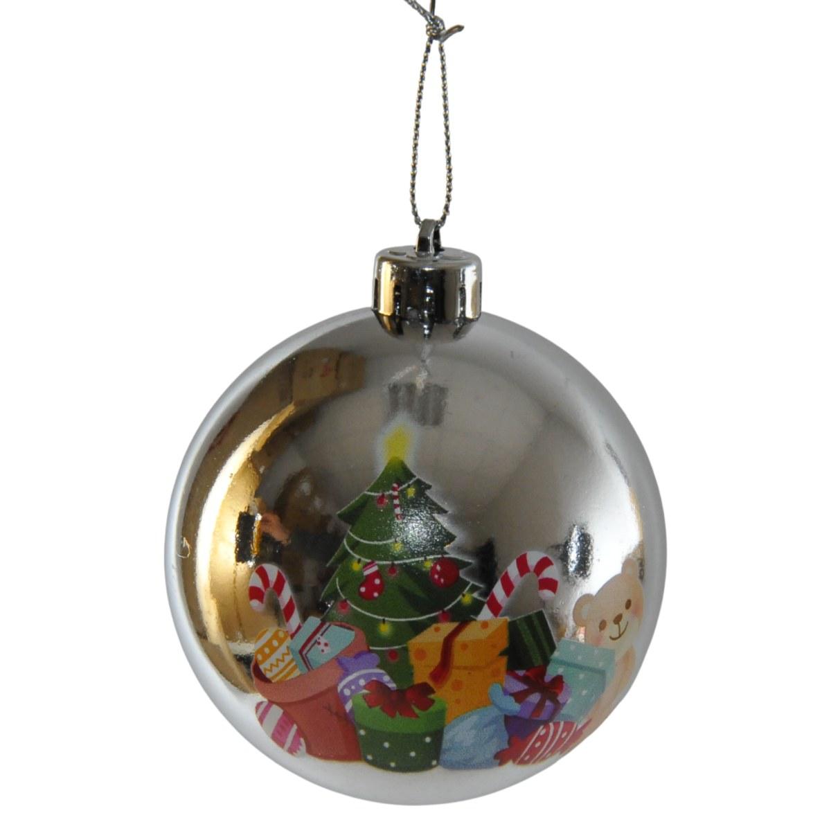 Pallina Natale cm.Ø10 Marlen PVC oro con Disegni |Bizzotto_305