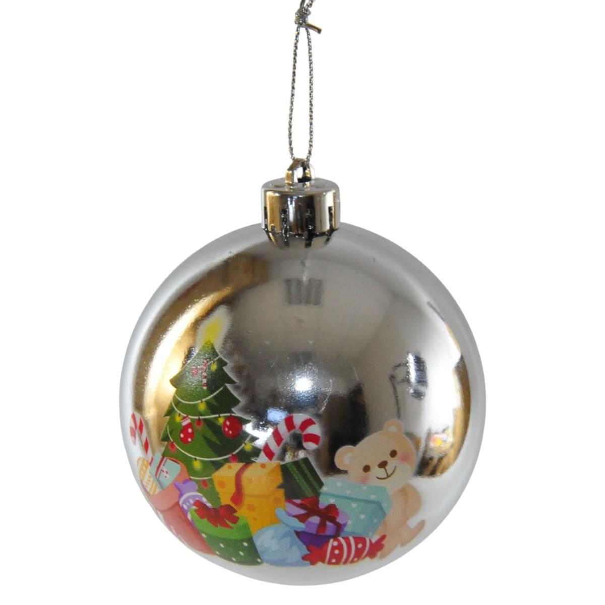 Pallina Natale cm.Ø10 Marlen PVC oro con Disegni |Bizzotto_305
