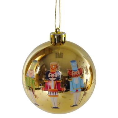 Pallina Natale cm.Ø10 Marlen PVC Oro con Soldatino |Bizzotto_213