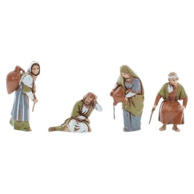 Statua cm.10 Gruppo Donne al Pozzo con Cammellieri Set pz.4 |Moranduzzo