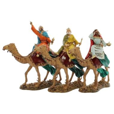 Statue cm.12 Re Magi con Cammelli Set pz.3 |Moranduzzo