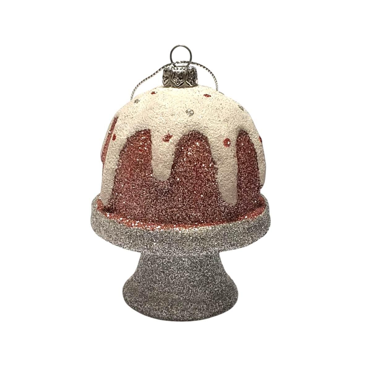 Pallina Natale cm.10 PVC Dolce Circus Rosa/Argento |Fade_361B