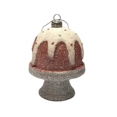 Pallina Natale cm.10 PVC Dolce Circus Rosa/Argento |Fade_361B