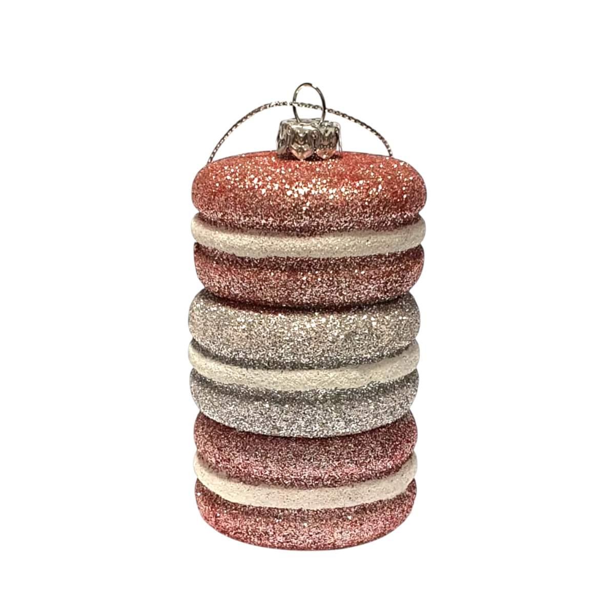 Pallina Natale cm.10 PVC Macaron Circus Rosa/Argento |Fade_361C