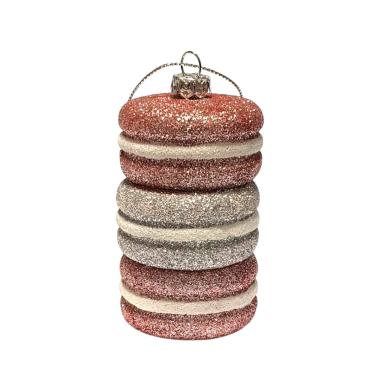 Pallina Natale cm.10 PVC Macaron Circus Rosa/Argento |Fade_361C