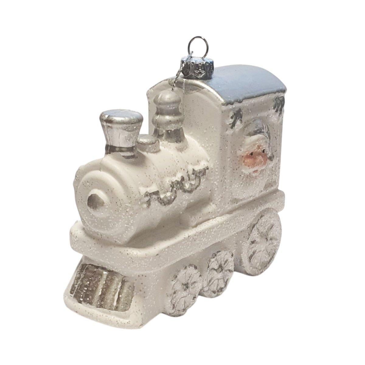 Pallina Natale cm.10 PVC Trenino Circus Rosa/Argento |Fade_361D