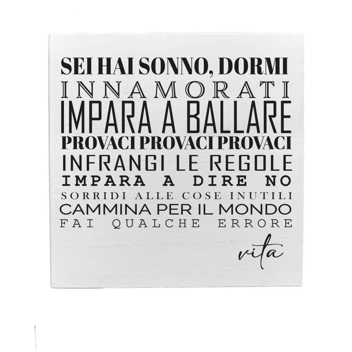 Targa Legno Dedica Vita cm.19,5