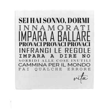 Targa Legno Dedica Vita cm.19,5