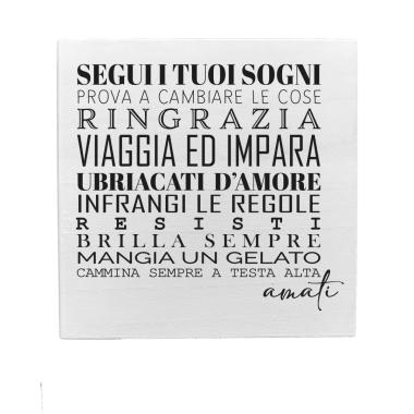 Targa Legno Dedica Sogni cm.19,5